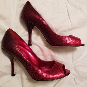 🔥Red Ombre Peep Toe Heels